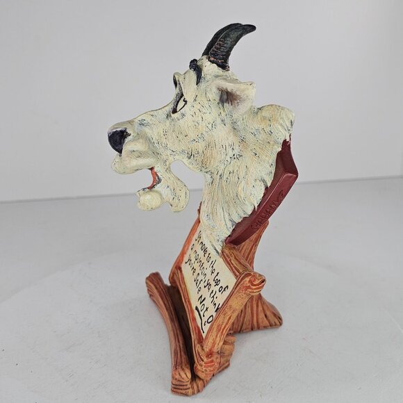 Shade Tree Creations Mountain Goat Head Figurine Silly Collectible - Picture 2 of 8